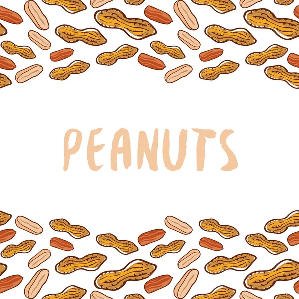 Peanuts. Nüsse handgezeichnete Vektor-Illustration. Verpackungsdesign. — Stockvektor
