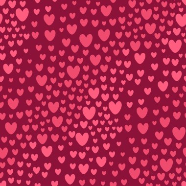 Hearts pattern vector red background. Valentines Day seamless pattern