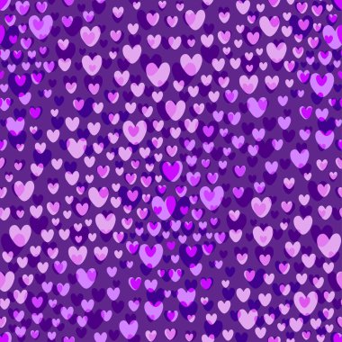Mor kalpler desen vektör arka plan. Sevgililer Günü sorunsuz desen