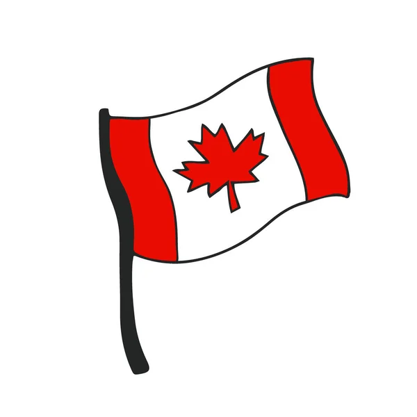 Ícone Bandeira do Canadá. Desenhos animados ilustração vetorial — Vetor de Stock
