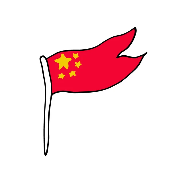 Icon Flag China. Desenhos animados ilustração vetorial . —  Vetores de Stock