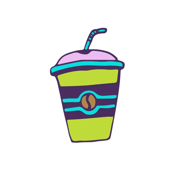Kola içeceği baskısı. Karikatür karalama rozeti. Komik vektör etiketi — Stok Vektör