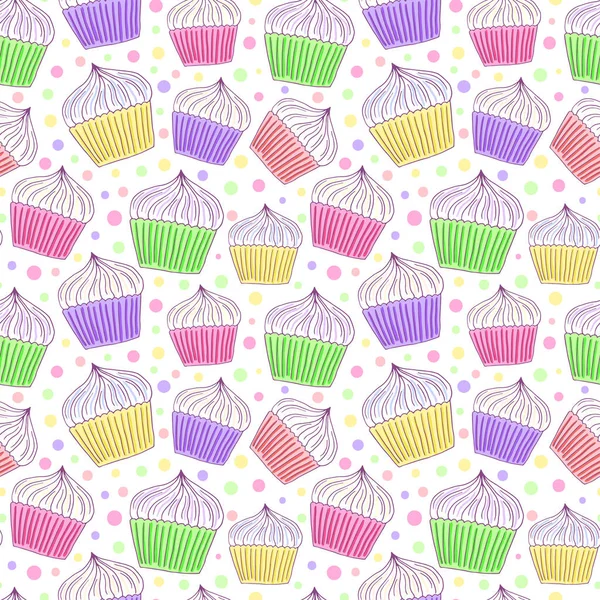 Cupcake sømløse mønster. Fødselsdag søde print. Sød baggrund for børn tekstil eller dekoration . – Stock-vektor
