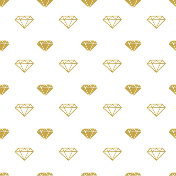 Бриллианты бесшовный рисунок. Векторный девчачий фон с золотыми бриллиантами. Мода обертывание или ткань узор . — стоковый вектор