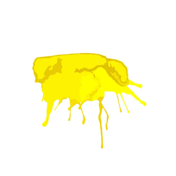 Stendardo inchiostrato giallo. Luminoso sfondo vettore . — Vettoriale Stock