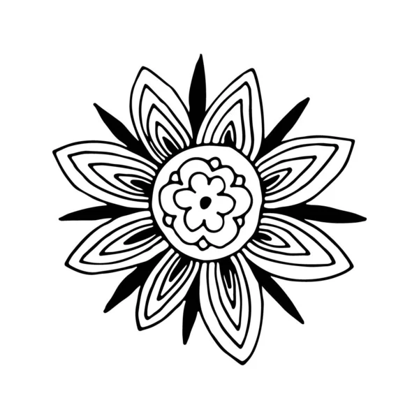 Çiçek dövme sanatı. T-shirt baskılı tasarım. Doodle vektör çiçek.