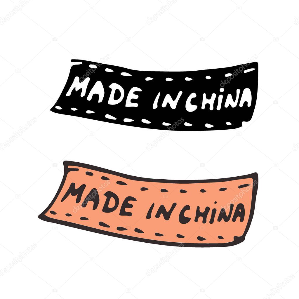 Made in China. Isolated vector tag.