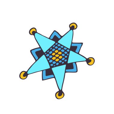 Yıldız vektörü izole edildi. Doodle simgesi. Elle çizilmiş illüstrasyon.