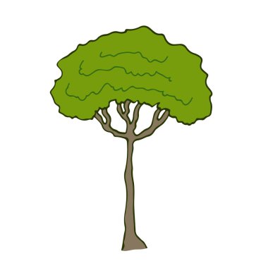 Vektör Ağacı. Eko Doğa simgesi. Vegan konsept baskı.