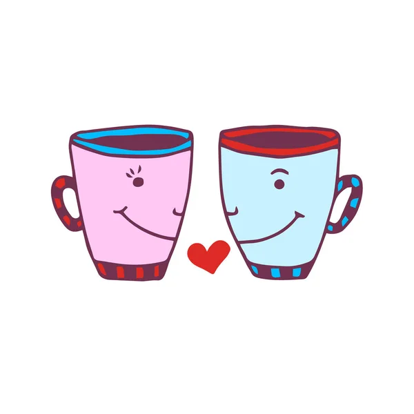 Vector Funny Cups icono. Lindo arte impreso. Diseño de etiqueta engomada . — Archivo Imágenes Vectoriales