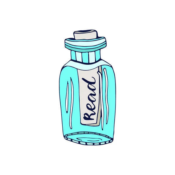 Message en bouteille. Illustration vectorielle . — Image vectorielle