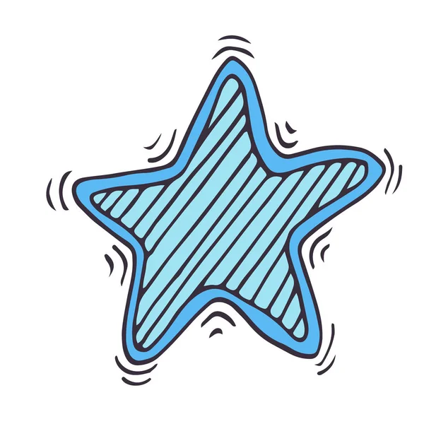 Estrela Azul. Ícone vetorial Doodle. Ilustração vetorial desenhada à mão —  Vetores de Stock