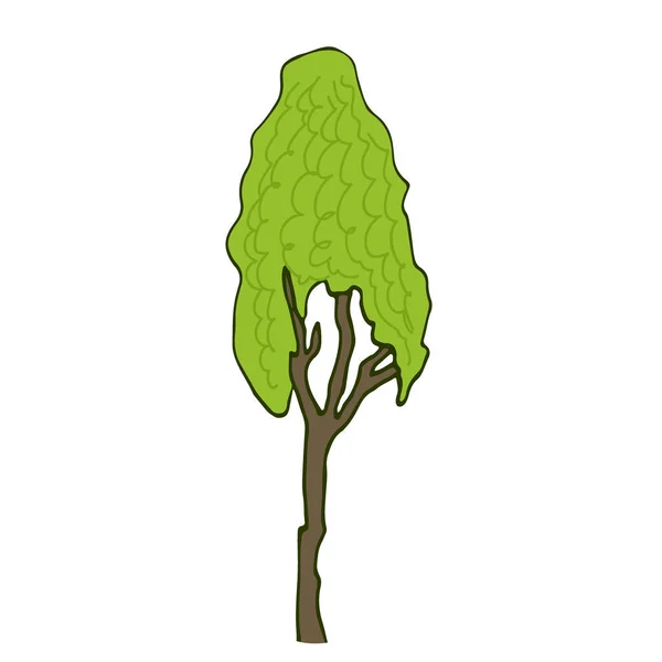 Árbol vectorial de dibujos animados. Icono de naturaleza. Impresión de concepto vegano . — Vector de stock