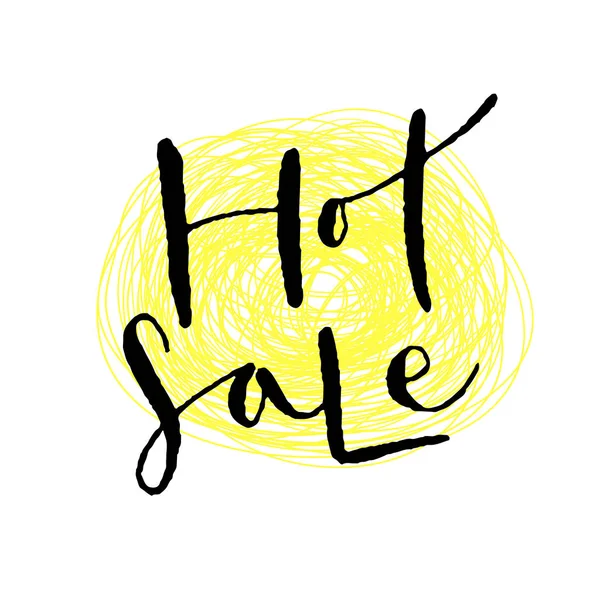 Handwritten Hot sale icon. Printable quote template. Calligraphic vector illustration. — Stock Vector