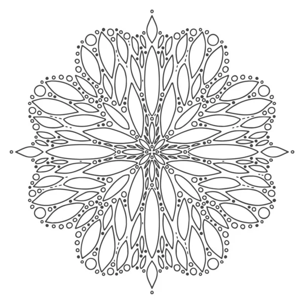 Einzigartiges Mandala-Design. rundes Ziermuster zum Ausmalen von Buchseiten. Kreis-Ornament für Henna-Tätowierung. — Stockvektor