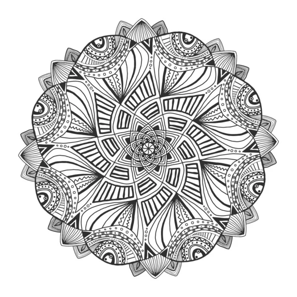 Ozdobna Mandala kwiatowa. Dekoracyjny wzór ornament. Wektor dla dorosłych kolorowanki strony lub dekoracji. Kreatywne drukowanie wnętrz. — Wektor stockowy