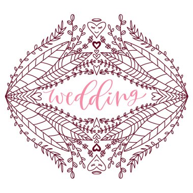 Sevimli çiçek çerçevesi. Düğün Fotoğraf albümü için kapak. Sevgililer günü dekorasyonu.