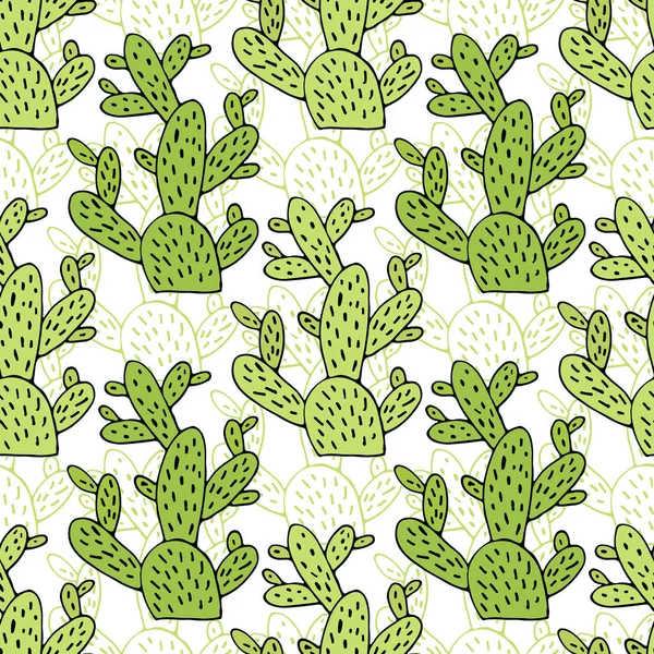 Seamless cactus pattern vector illustration. Textile print design — Stock Vector