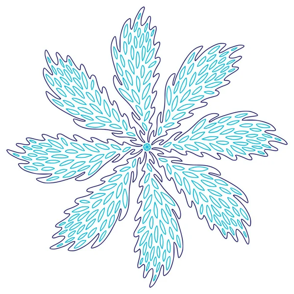 Snowflake Christmas illusration. Vuxen färg sida. Creative nyår Print. — Stock vektor