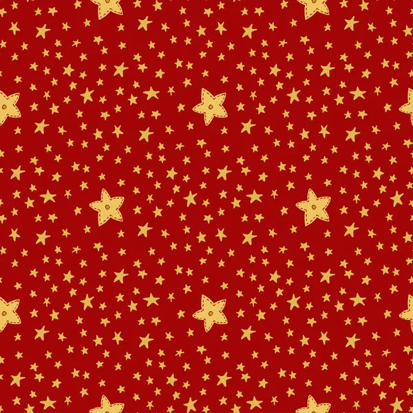 Bezproblémový vzor. Textura červených hvězd. Veselý vánoční a šťastný nový rok. — Stockový vektor