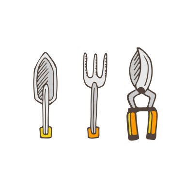 Bahçe araçları simgesi. Bahçe illüstrasyon. Vektör.