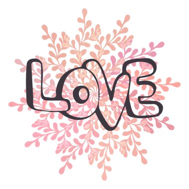 Aşk yazısı baskısı. Sevgililer günü kartı. Aşk metni ile romantik poster.