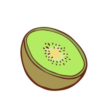 Kivi simgesi tasarımı. Meyve etiket baskı. Yemek tarifi kitabı için malzemeler.