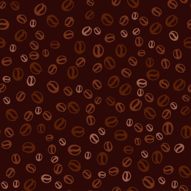 Kahve çekirdekleri dikişsiz desen. Kahve çekirdekli kağıt sarma. Tekstil baskı, kafe dekor ve mutfak duvar kağıdı desen tasarımı.