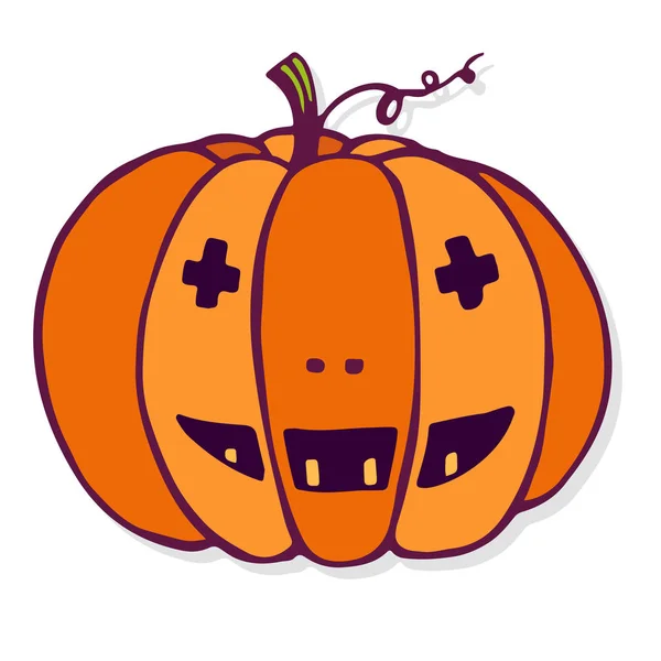 Jack O Lanterna zucca. Illustrazione di Halloween. Adesivo patch design . — Vettoriale Stock