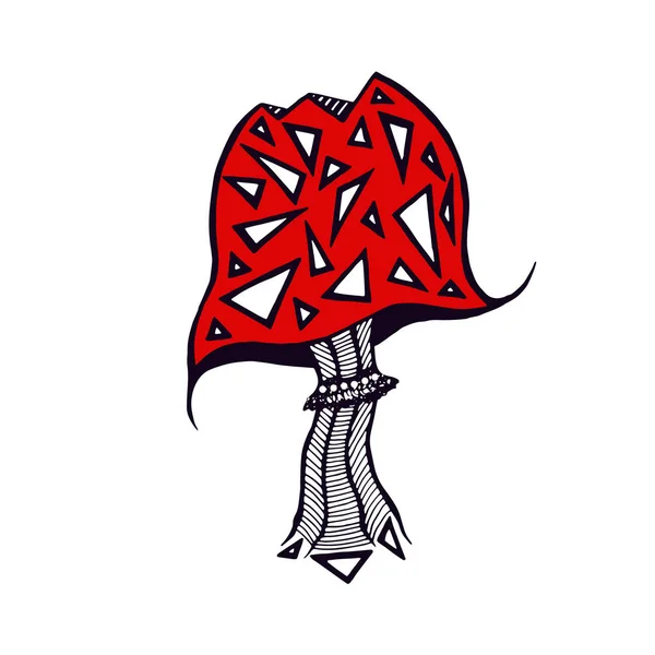 Paddestoel pictogram ontwerp. Sticker en Tattoo art. Amanita afdrukken. — Stockvector