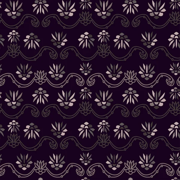 Fundo sem costura vintage. Padrão para design de impressão têxtil. Padrão sem costura escuro com flores vintage . — Vetor de Stock