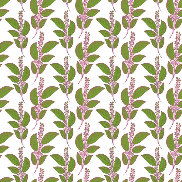 Branches vertes fond sans couture. Motif design textile. Motif floral sans couture avec des feuilles . — Image vectorielle