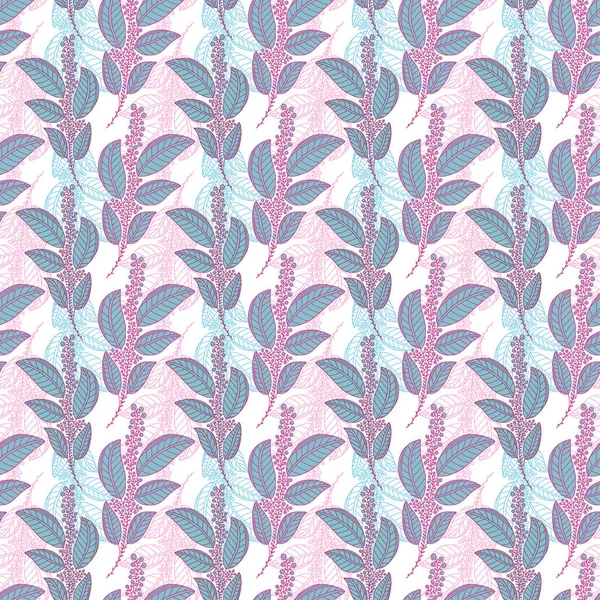 Fond souple et sans couture. Motif imprimé pour le design textile. Motif floral sans couture de couleur rose et bleue — Image vectorielle