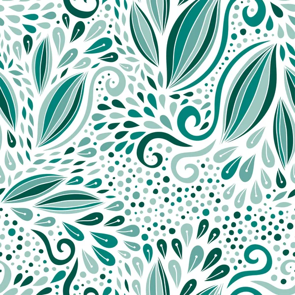 Modern seamless pattern. Turquoise nature ornament. Vector print for textile or packaging design. — Stock Vector