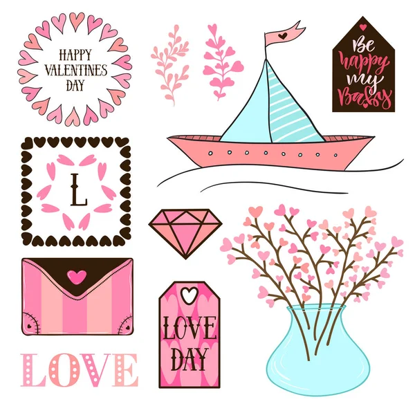 Valentines Day Vieren Concept Vector Illustratie — Stockvector