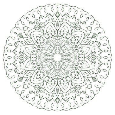 Benzersiz mandala tasarımı. Kitap sayfalarını boyamak için yuvarlak süs deseni. Kına dövme tasarımı için daire süsü.