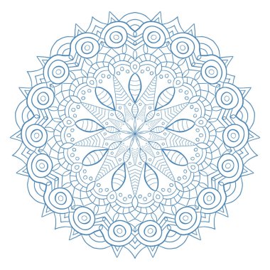 Benzersiz mandala tasarımı. Kitap sayfalarını boyamak için süs deseni. Kına dövme tasarımı için daire süsü.