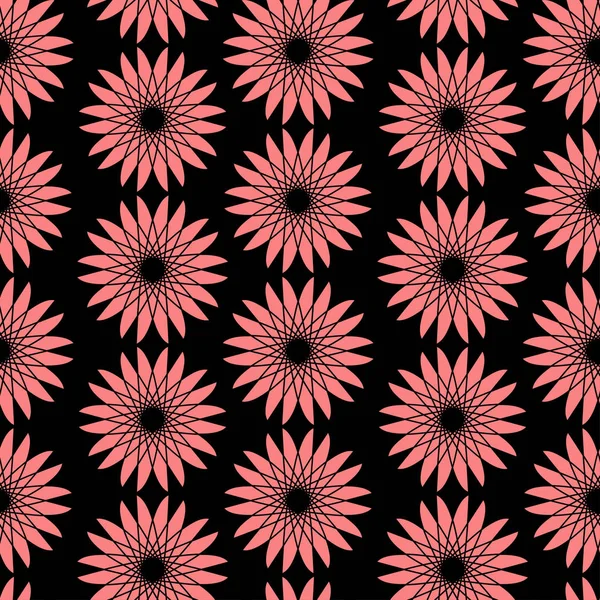 Heldere bloemen naadloze patroon. Moderne vector achtergrond met rode bloemen. Textiel-of verpakkingsontwerp. — Stockvector