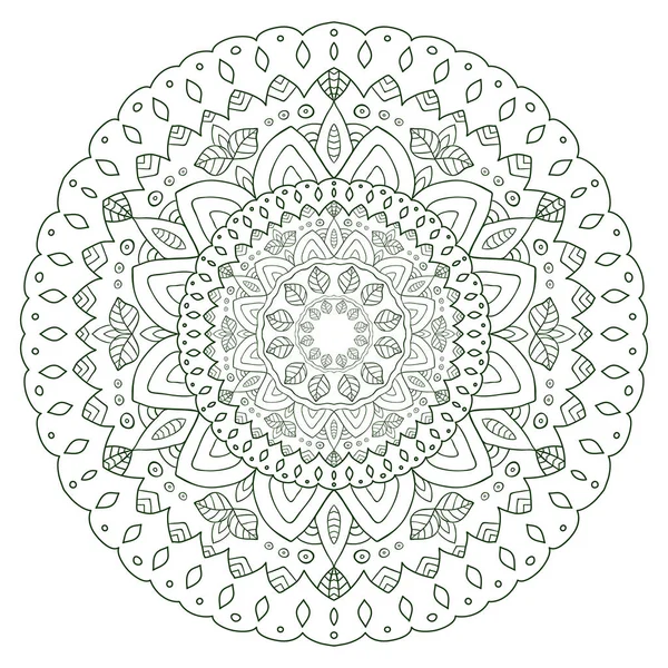 Design de mandala unique. Modèle ornemental rond pour colorier les pages de livres. Ornement de cercle pour la conception de tatouage au henné . — Image vectorielle