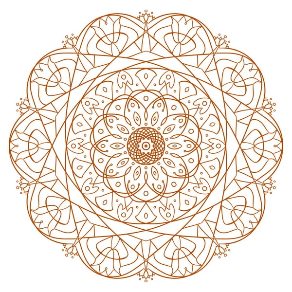 Design de mandala único. Padrão ornamental redondo para colorir páginas de livros. Ornamento de círculo para design de tatuagem de henna . —  Vetores de Stock