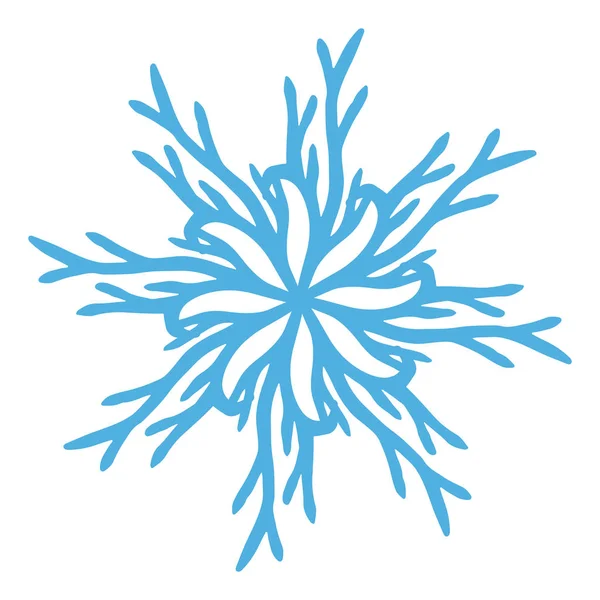 Schneeflocken-Symbol. Aufkleber-Design. Illustration zum Weihnachtsdruck. — Stockvektor