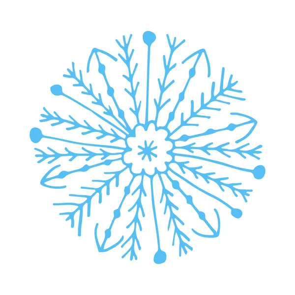 Fiocchi di neve semplice icona. Adesivo design. Natale Stampa illustrazione . — Vettoriale Stock