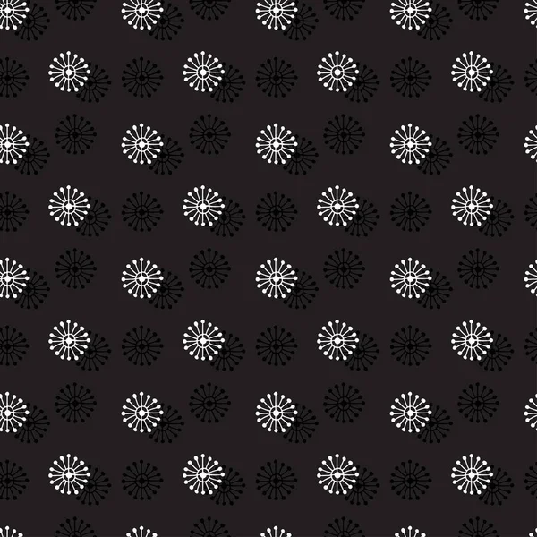 Schneeflocken nahtloses Muster. Monochrom einfache Textur. abstrakte endlose Hintergrund. Vektor-Design für Textil- oder Packpapier. — Stockvektor
