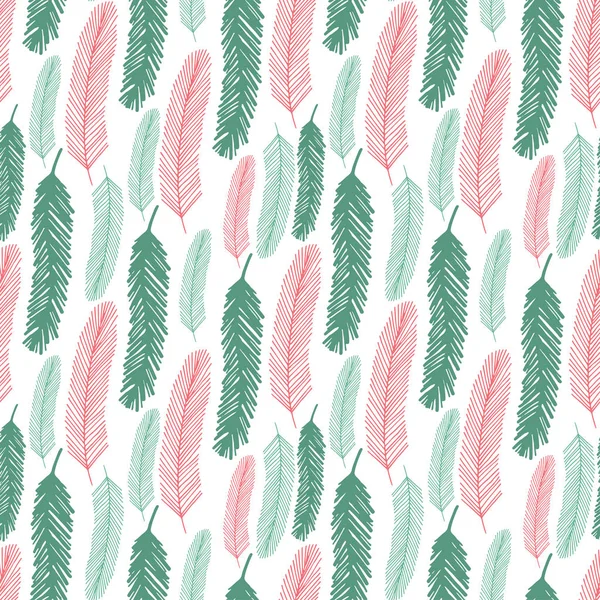 Sömlöst mönster med gröna och röda Gran grenar. Vektor konsistens för julen textildesign. — Stock vektor