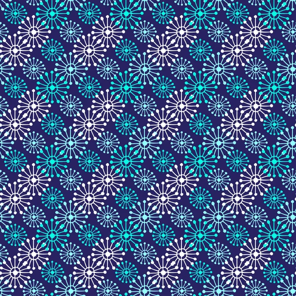 Jul sömlösa mönster. Geometrisk textur snöflingor. Abstrakt oändlig bakgrund. Vektor design för textil-eller omslagspapper. — Stock vektor