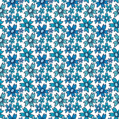 Cornflower dikişsiz desen. Çiçek arka plan. Mavi cornflowers ile modern çiçek desen