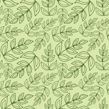 Yeşil renklerde doğa arka plan. Kusursuz desen bırakır. Keten tekstil tasarımı. Çiçek süslemeli doğa deseni