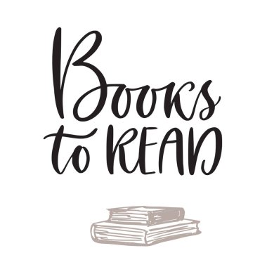 Kitaplar kaligrafi baskı okumak için. Tipografik poster tasarımı. Kitaplar blog simgesi