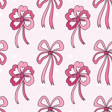 Pembe yayile dikişsiz desen. Bebek kız duvar kağıdı. Vektör bez desen baskı tasarımı