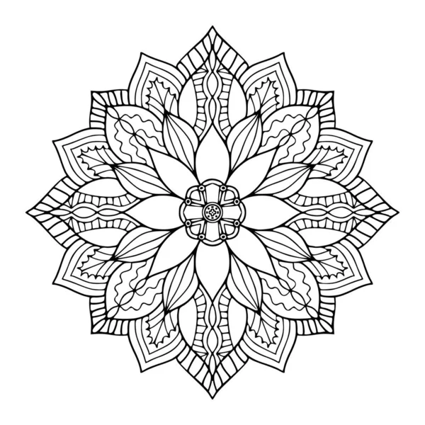 Ornamentales Mandala Kunstdesign Malbuchseite Kreativer Mandala Druck Lineares Florales Design — Stockvektor